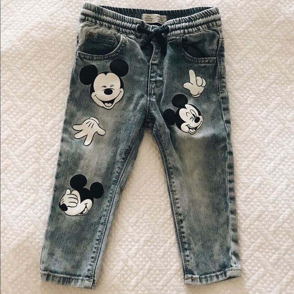 Zara Other - Zara Mickey Disney denim pants